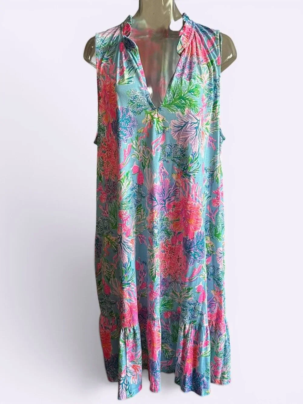 Lilly Pulitzer Women's MALONE Mini Dress Celestial Blue Cay To My Heart XXL NEW - Picture 4 of 8
